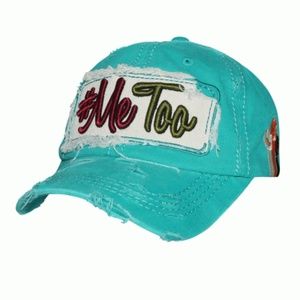 "ME TOO" Washed Cap Turquoise Ball Cap